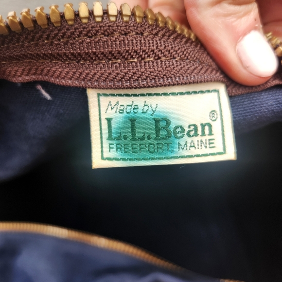 L.L. Bean Vintage Large Blue and Green Canvas  Duffle Bag - Picture 5 of 12